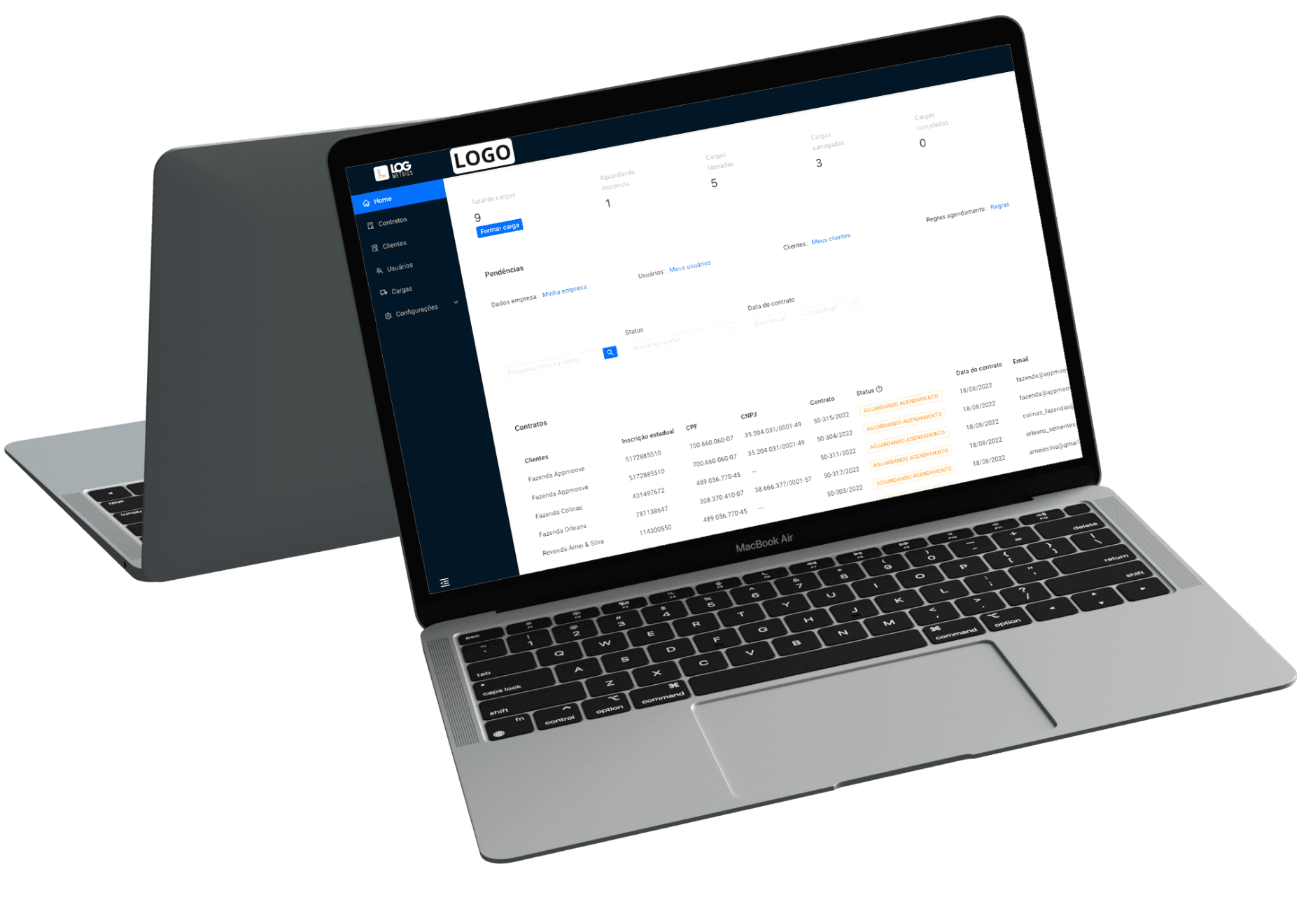 Imagem de mockup da logmetrics